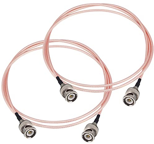 Boobrie BNC Male to Male Cable 1M RG316 BNC Cable Male to Male 50ohms HD-SDI Extension Pigtail for Video Signals CCTV DVR Antenna Scanners Portable Ham Radio Pack of 2