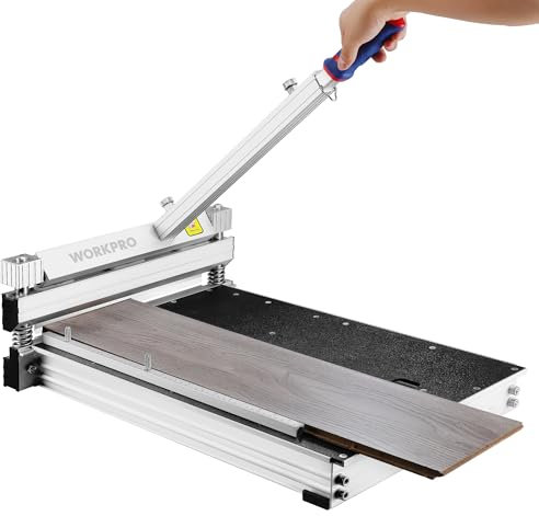 WORKPRO Laminatschneider Vinylschneider 340 mm Schnittbreite, 16 mm Schnitttiefe, Aluminium-Legierung mit Präzisionswinkel, ideal für Laminat, Vinyl, Parkett und mehr