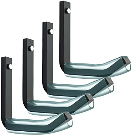 RAWWEST.BIS Reifenhalter Wandhalterung für 4 Felgen Felgenbaum Set Schraube Dübel Edelstahl Reifenwandhalter Autoreifen Schwarz WLM