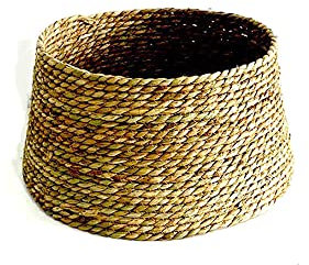 PLUS HOME Pie Arbol Navidad, Cubre Pie Arbol de Navidad Mimbre, Decoracion Navideña y Elegante, Cesta de Mimbre para Pie de Arbol de Navidad.Ratan 46X37X20CM