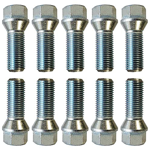 10x Radschrauben Radbolzen Kegelbund M14x1,5 30mm kompatibel mit Skoda Fabia Octavia Rapid Roomster Superb Yeti