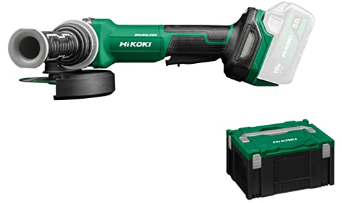 HiKOKI Akku Winkelschleifer G1813DVF (18V, Li-Ion, 3200-8000 u/min, 125mm ø, Brushless Motor, mit AT Modus, Spindelarrietierung, im Transportkoffer, ohne Akku und Ladegerät)