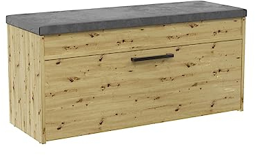 VBChome Schuhschrank mit Sitzfläche und Stauraum 100 x 35 x 49 cm Eiche Artisan Griffe Schuh-Organizer Holzähnlich Holzwerkstoff Schuhaufbewahrung Klappfächern Schuhregal Diele Flur Eiche Artisan