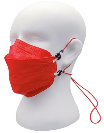 kela FFP2 - Mascarilla respiratoria | 20 unidades | con extensión de gancho para las orejas | fabricado en Alemania | protección climática neutra con capacidad de respiración mejorada | color rojo