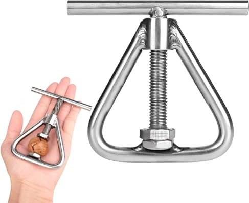 ZEACCT 1 Peizas de Cracker de Nueces de Acero Inoxidable, Abreclip Triangular para Nueces, Herramienta para Abrir CáScaras de Nueces, Ideal para Nueces de Macadamia, Avellanas, Almendras y Pecanas