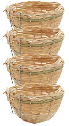 ＡＷＨＡＯ 2 Stück Kanarienvogel Brutkäfig Aus Bambus für Papageien, 4 Stück, 10x6cm