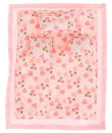 Baoblaze 1:12 Puppenhaus Miniatur Bettwäsche mit Bettlaken, Bettdecke und Kissen, Puppenhaus Zubehör für Puppenhaus 6 Zoll Puppen Ornamente, ROSA