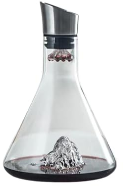 Decanter di vino,caraffa di vino rosso,vetro di cristallo senza piombo soffiato a mano con coperchio di versamento in acciaio inossidabile,filtro