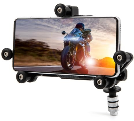 evomosa Soporte para móvil de Moto Soporte GPS para Smartphone de 4'' - 7'' Se Adapta a Todas Las Motos con Orificios de 12mm-24mm para R1 R6 F5 CBR650F VFR1200 Vfr800 GSX-R750 (B)
