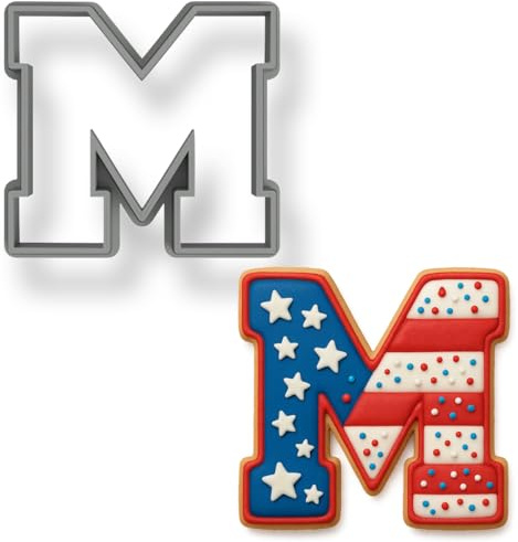 Mighty Gadget Varsity Letter M Cookie Cutter 3 Inch (Random Color)