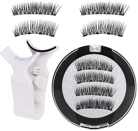 Cils Magnétiques Avec Applicateur, Cils Magnétiques, Faux Cils Vaporeux Réutilisables, Utilisation De La Technologie Magnétique À 4 Aimants, Facile À Utiliser, Léger Et Confortable