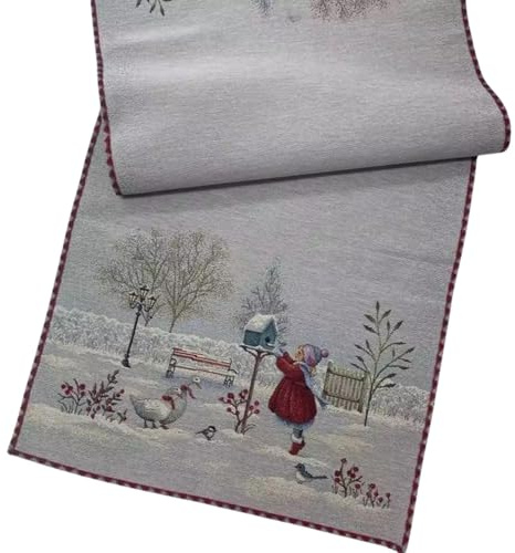 IL BOTTEGONE Tovaglia Natale Centrino Runner Natalizio Tavolo Centrotavola Gobelin 100% Made in Italy (Polar Bear, Runner Tavola 47x140 cm)