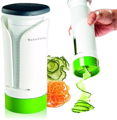 ESPIRALIZADOR de VERDURAS | ESPIRILIZADOR Calabacines | Cortador de Verdura | CORTADOR Espaguetis Calabacin Maquina | Espiralizador Japones Rallador manual | NaturCocina