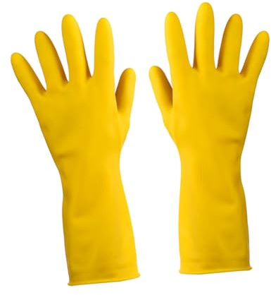 TOKIDNY Reusable Kitchen Rubber Cleaning Gloves Household Protective Dishwashing Latex Gloves for Kitchen and Washing Tasks for Food Handling and Use Random Color