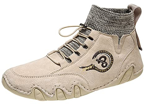 Generisch Winterschuhe Herren Winter Barfußschuhe Mittelhohe Wanderschuhe Warm Gefüttert Trekkingschuhe Wasserdicht Outdoor Schuhe rutschfeste Winterstiefel mit Fußgewölbeunterstützung Sneaker