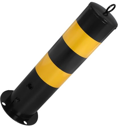 FELTECHELECTR Safety Bollard Post Construction Caution Sign Steel Railing Barrier Posts for Road Parking Traffic Safety
