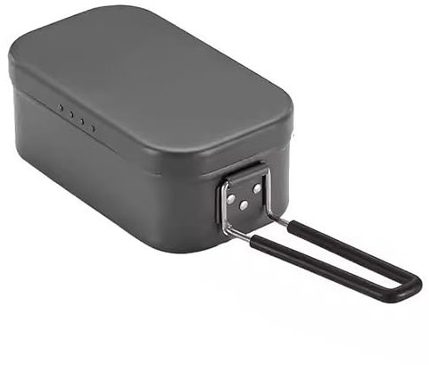 LMXRYPD Gavetta Campeggio, Pentole Campeggio in Alluminio, Utensili da Cucina da Campeggio, con Manico Pieghevole in Silicone, per Escursionismo, Picnic(Gray,C)