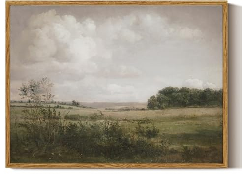 ARPEOTCY Leinwand Bilder mit Rahmen, Klein Vintage Wanddeko, Wandbilder Wohnzimmer Schlafzimmer Badezimmer Küche, Bauernhaus Zimmer Deko Aesthetic, Landschaft kunstdrucke Painting, 40x30cm