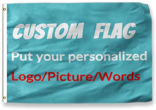 HWFOI Personalisierte Flagge, Fahne Selbst Gestalten 2.5X4 FT, Fügen Sie Ihr eigenes Bild hinzu, Text, Personalisierte Wanddekoration Garten-Yard-Schild Camping Flagge(ohne Fahnenmast)