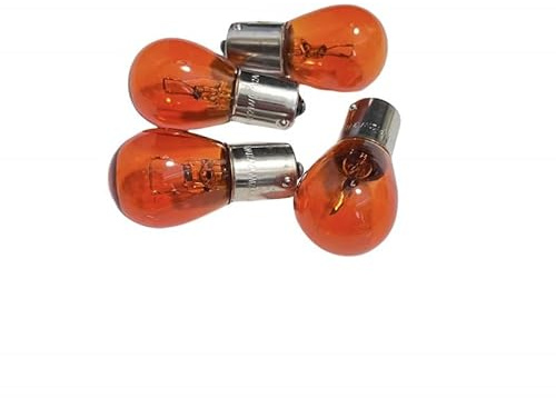 seba.ricambi Kit 4 pz Lampadina Lampadine Arancioni 12v-21w Bau 15s Frecce Anteriori Posteriori Compatibile con Vespa Px 125 150 Px 30 anni Ape Calessino 200 / Classic 400 / Porter 1200/1300/1400