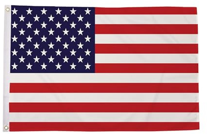 Flagmax Bandera de Estados Unidos de 240 cm x 150 cm, bandera duradera con ojales para uso en exteriores e interiores, bandera para el hogar, oficina o eventos