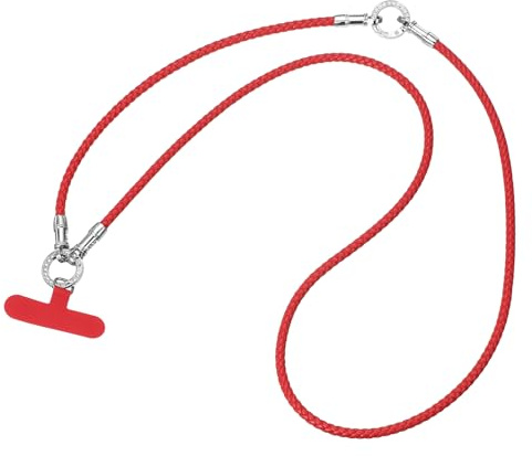 sourcing map Phone Lanyard, Crossbody Cellphone Chain Strap Woven Lanyards Detachable Anti Theft Phone Strap with Tether Tabs
