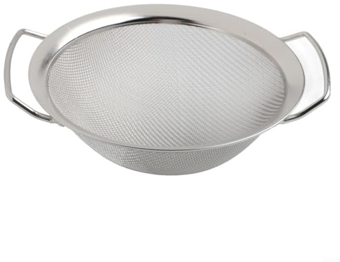 TDCuizent Cestello in acciaio inox a rete fine con doppi manici multi formato setaccio per farina e filtro per alimenti per cucina e cottura succhi di frutta, olio, tè, pasta, verdure drenanti (16 cm)