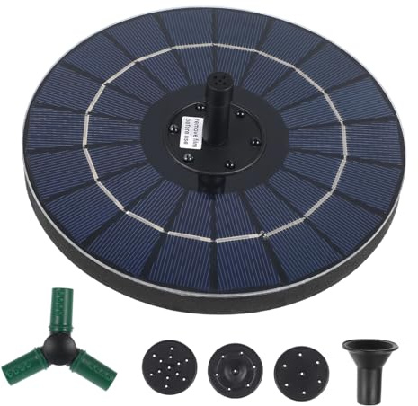 Hemobllo Fontana Solare Pompa Ad Acqua Alimentata Da Pannello Solare Adatta Per Piscine e Cortili Funzione Di Protezione Da Mancanza d Acqua e Testa