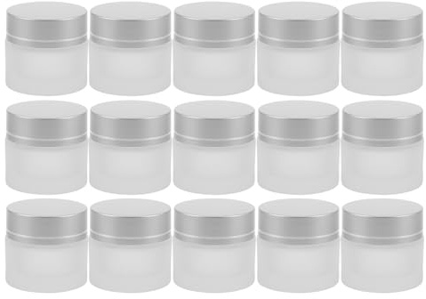 STOBAZA 15 Pièces Pots en Verre pour Cosmétiques Petits Contenants de Voyage Pots Vides pour Crème Visage Échantillons de Maquillage Soin des Lèvres Lotions