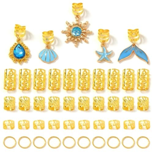HAPZUR 45 Piezas Accesorios para el Pelo, Diseño Moderno para Trenzas, Dreadlocks y Peinados Creativos, Material Duradero con Acabado Elegante