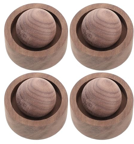 PLAFOPE Wooden Essential Oil Diffuser 4pcs Set Natural Walnut Wood Ball Aromatherapy Diffuser for Indoor Home Office Use for Sauna and Desk