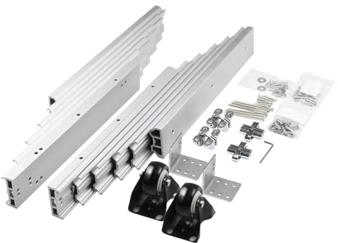 Glissière de table à extension complète avec roues silencieuses en aluminium télescopique