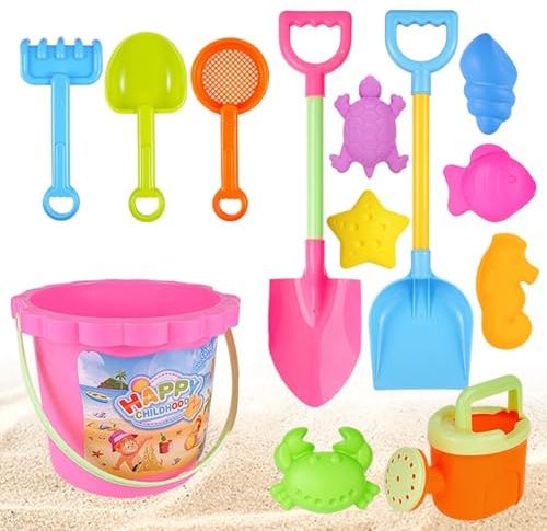 Set di giocattoli da spiaggia per bambini, secchiello per sabbia, e annaffiatoio Set da spiaggia per bambini, giocattolo da spiaggias da viaggio, per sabbiera e campeggio all'aperto