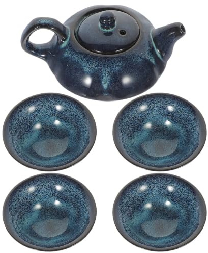 INOOMP 1ensemble Thé Kung Fu Céramique avec Théière et Tasses Coffret Cadeau Élégant pour Maison Bureau ou Voyage Service à Thé Robuste et Artisanal