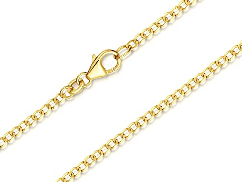 SILBERKETTEN STORE DEIN SCHMUCK ONLINE SHOP Panzerkette Gold 333 Damen 40-90cm I filigrane Goldkette Damen hochglanz 2mm Stärke I Halskette Echtgold für Frauen mit Federring Verschluss