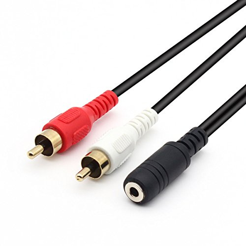 Câble vidéo caméra 3,5 mm vers RCA AV, câble mâle 3,5 mm vers fiche mâle 3RCA pour câble Audio stéréo AUX pour Smartphones, MP3, tablettes, Haut-parleurs, Home cinéma (3.5 Femme à 2RCA 30cm)