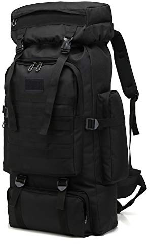 COTTILE Rucksack 80L Wasserdichtes Klettern Wandern Camouflage Rucksack Große Kapazität Camping Bergsteigen Outdoor Sport Rucksack