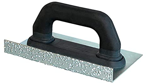 Karl Dahm Handschleifer aus Hartmetall, 130 x 210 mm I Handrutscher leichte Ausführung I Fliesenlegerzubehör mit HM-Splittfläche I Zum einfachen Abschleifen & Anrauen von Böden und Sockeln – 20053