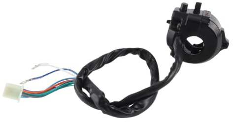Motorrad Linke Schalter Lenker Control Horn Blinker Licht Hallo Lo Strahl Schwarz 7 / 8inch | Inklusive Kabel und Steckverbinder, Drehhebel, Rückholfeder Für den Austausch an Fahrzeugen mit 12 V System