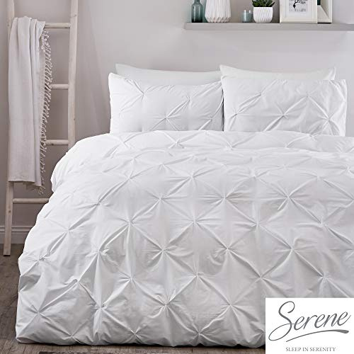 Serene Lara Ruched Easy Care påslakanset vit, singel