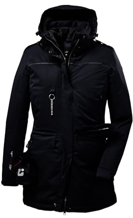 Killtec Damen Parka Funktionsparka mit abzippbarer Kapuze für Hundebesitzer Ostfold WMN PRK B wasserdicht, Winddicht, atmungsaktiv 00814-dunkelnavy 42