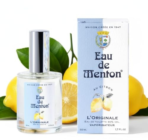 Eau de Menton – Zitronen Eau de Toilette – Natürlicher Veganer Unisex Duft mit mediterranen Zitrusnoten – Leichte Frische – Traditionell – 50 ml