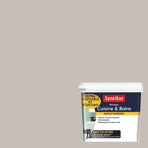Syntilor - Peinture Murale Cuisine & Bains Gris Lin 0,75L