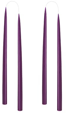 Kunstindustrien® Stabkerzen, Hergestellt in Dänemark, 42 Farben verfügbar, Tafelkerzen, Durchgefärbte Kerzen lange Brenndauer von 15 Stunden, Kerzen Set Geschenk, 4 Stück, 2,2 x 35 cm (Violett)