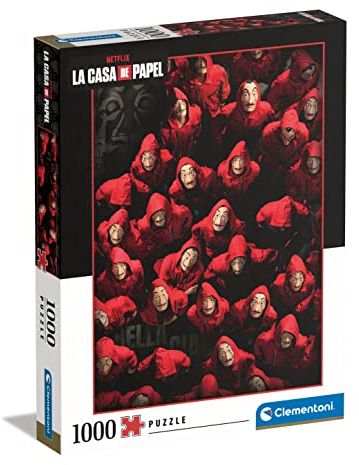 Clementoni - 39654 - Puzzle La Casa De Papel//Money Heist - Puzzle 1000 Teile für Erwachsene und Kinder ab 10 Jahre, herausforderndes Geschicklichkeitsspiel für die ganze Familie