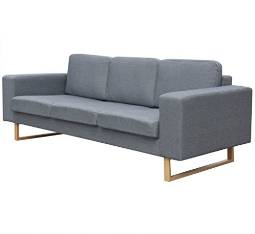 MOONAIRY 3-Sitzer Sofa, Bodensofa, Chaiselongue, Kleines Sofa, Couch, Cauchsofa, Relaxsofa, Sofas & Couches, Wohnzimmer Sofa, für Jugendzimmer, Stoff Hellgrau