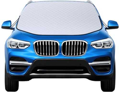 Karvipark Car Windscreen Cover, SUV Magnetic Windshield Car Cover, Snow Ice Frost UV Protective Front Window Cover, Sun Shade Snow Cover with Dust Water Resistent, Perfect for Cars SUVs and Trucks