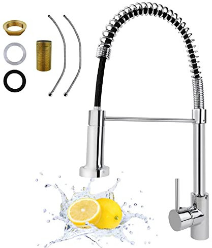 Single Lever Kitchen Tap Kitchen Faucet Sprayer, Low High Pressure Kitchen Water Tap 360 Swivel Mixer Water Faucet, Handheld Kitchen Extension Tap with Hoses