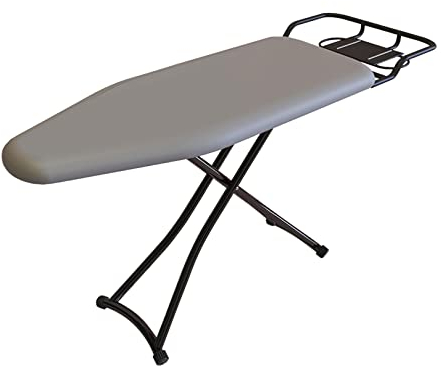 Tabla De Planchar, superficie de planchado extra grande con soporte de hierro retráctil,6 altura regulable,Patas Extragruesas con Patas Antideslizantes, estable y robusta ( Color : Gray , Size : 110*3