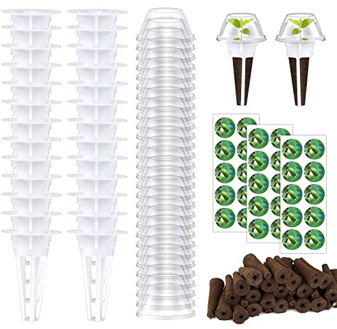 120 Piezas Kit Jardinería Hidropónica Interior, Incluye 30 Cestas de Semillas, 30 Tapas Aislamiento, 30 Esponjas Crecimiento Plantas, 30 Etiquetas Plantas Hidropónicas, Kit Cultivo Hidropónico